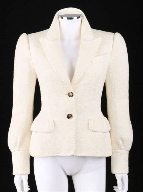 ysl white blazer|ysl jackets women's.